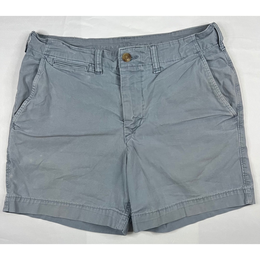 American Eagle Mens Ne(x)t Level Flex Chino Shorts Blue Gray Size 31